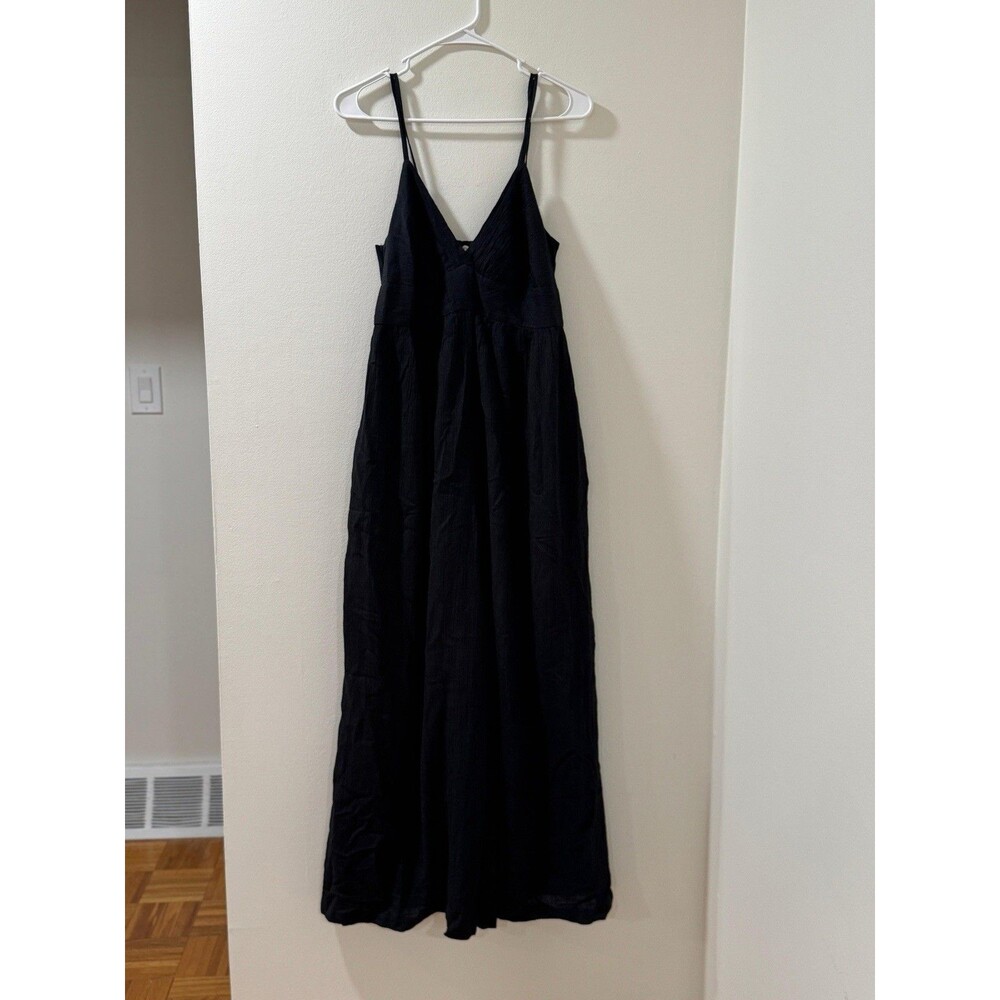 American Eagle black dress with smocked bodice and adjustable spaghetti straps M